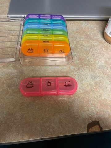 Weekly Pill Organizer (3x per day) with removable days and a travel case