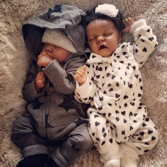 black reborn baby dolls twins