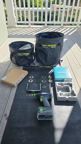 The tidy tradie work mat 2.0 protects the work area preventing accidental damage.