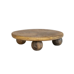 Hand-Carved Mango Wood Pedestal, Natural - Made for Home