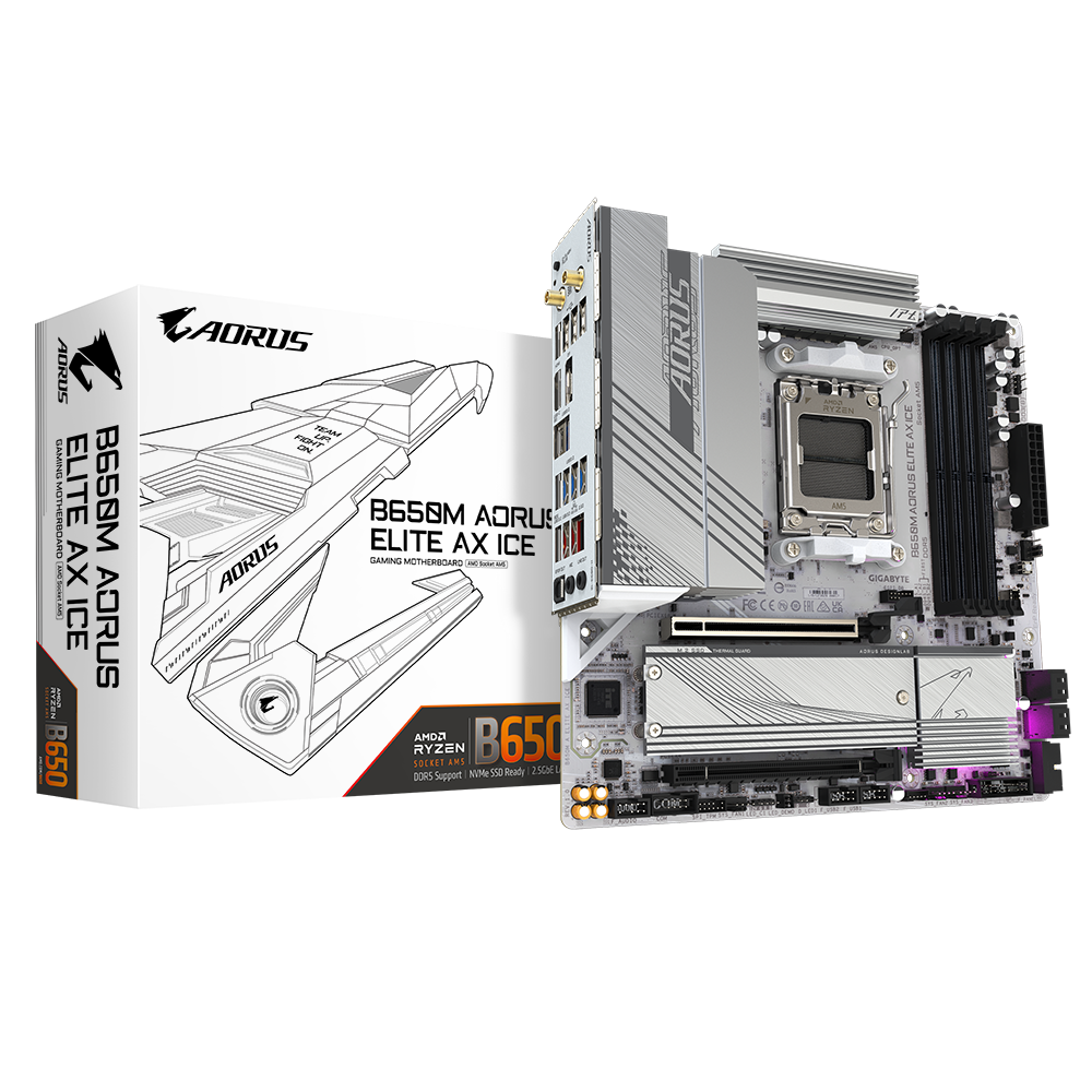 Se Gigabyte B650M AORUS ELITE AX ICE hos Geek´d