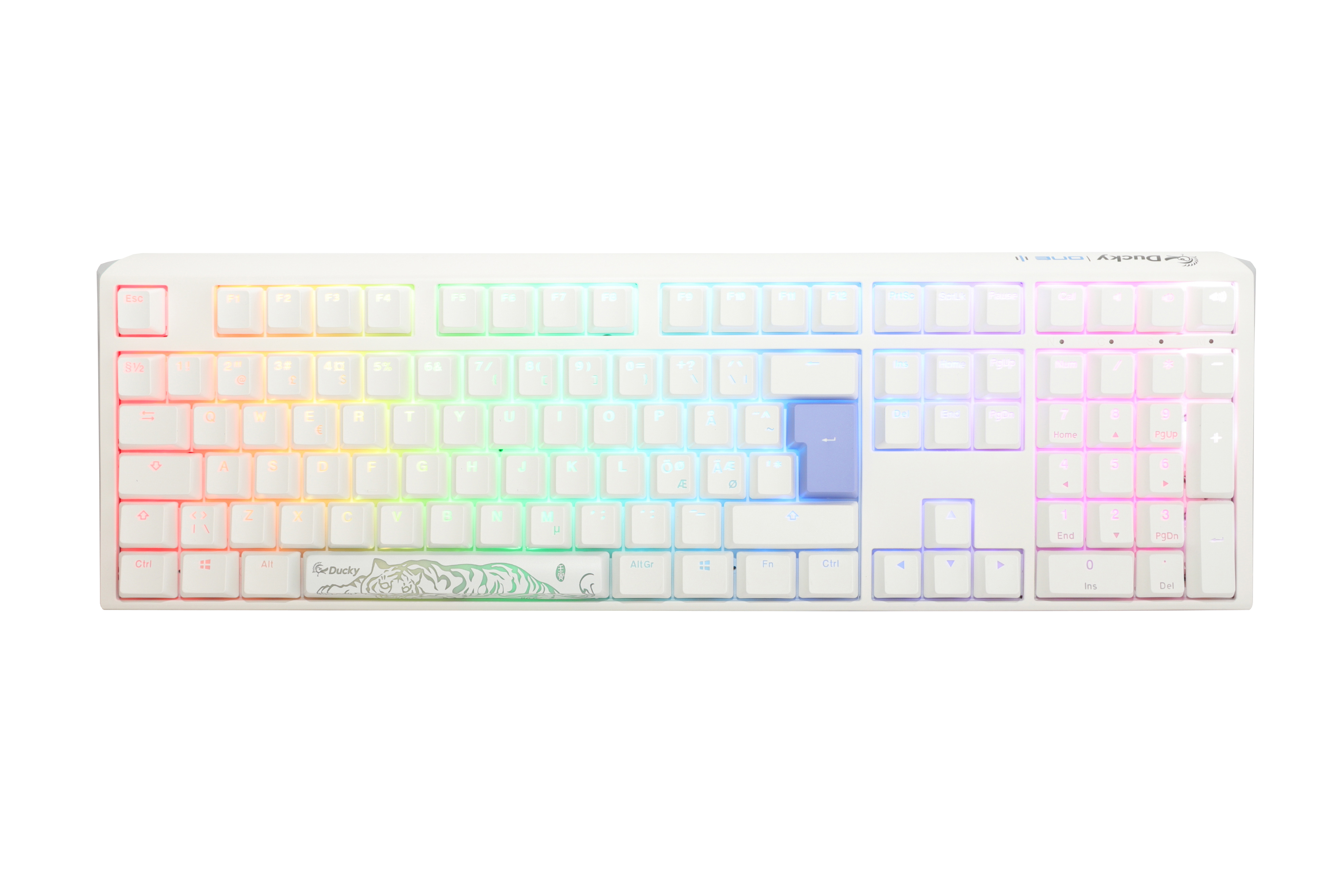 Billede af Ducky One 3 - Classic Pure White Nordic - Fullsize - Cherry Silent Red