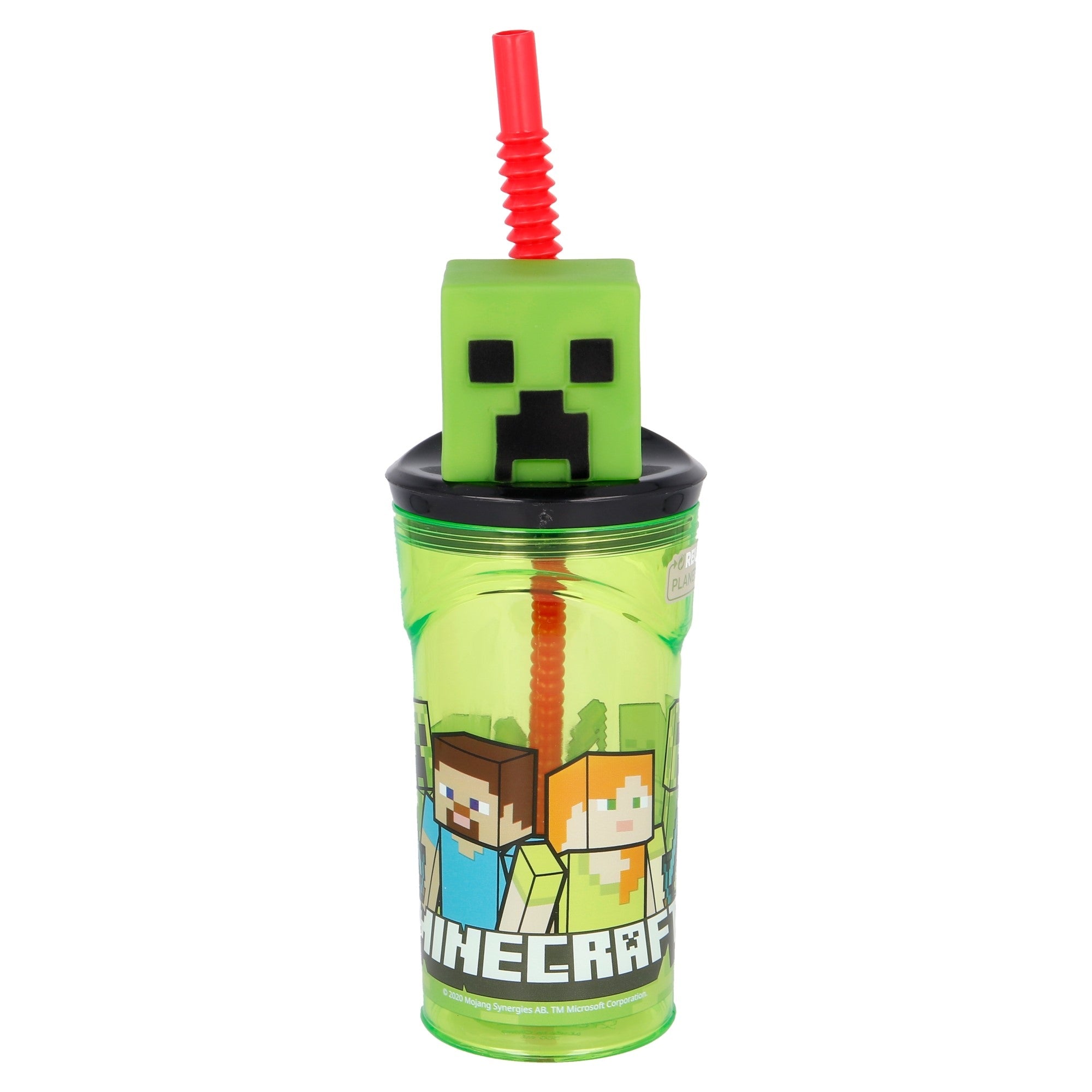 Billede af Minecraft 3D Creeper Kop Med Sugerør - 360 ML