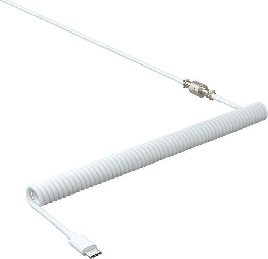 Se Xtrfy Cable, USB-C to USB-A w. connector, Coiled, Braided, White hos Geek´d
