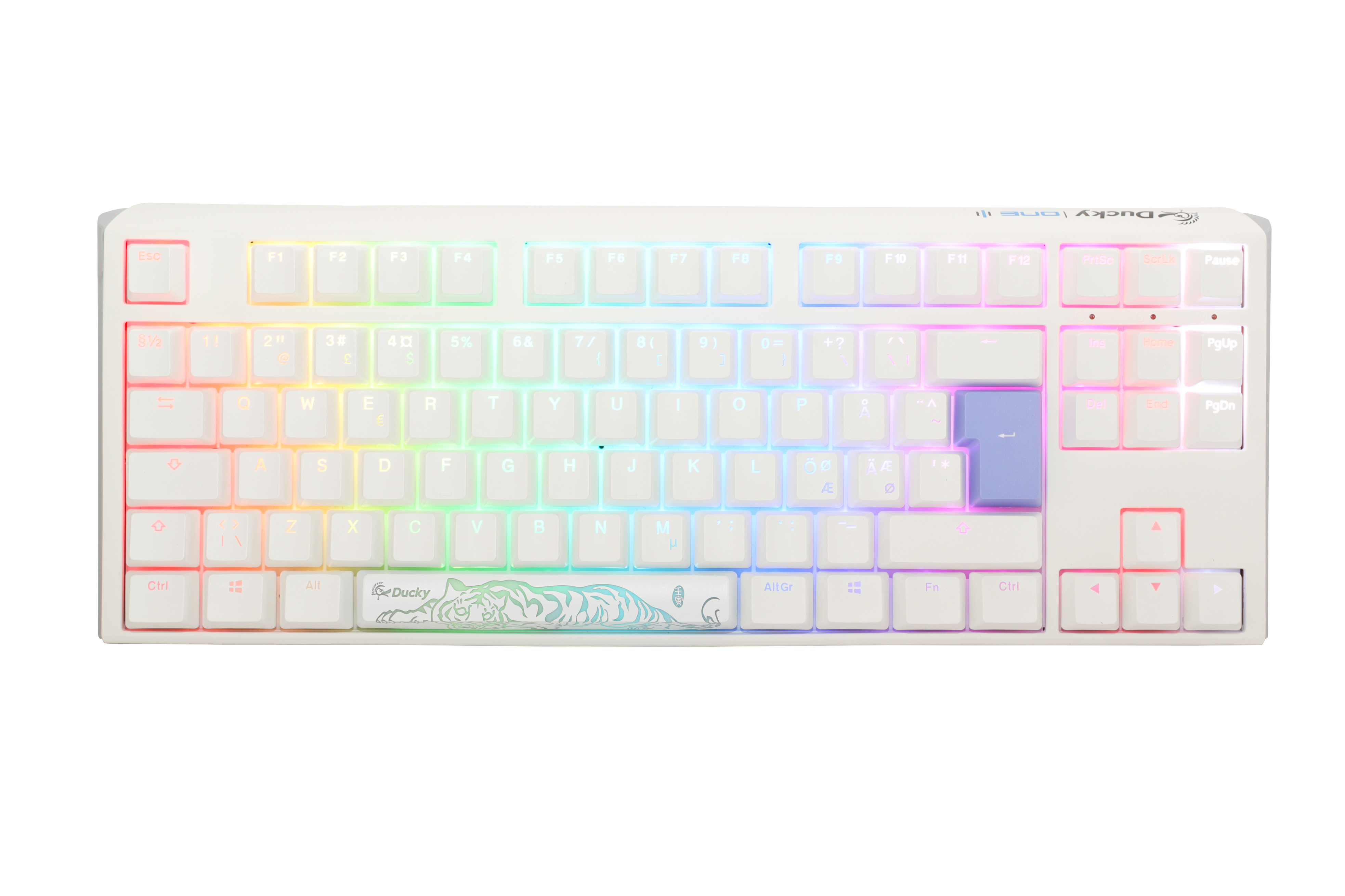 Se Ducky One 3 - Pure White Nordic - TKL - Cherry Silent Red hos Geek´d