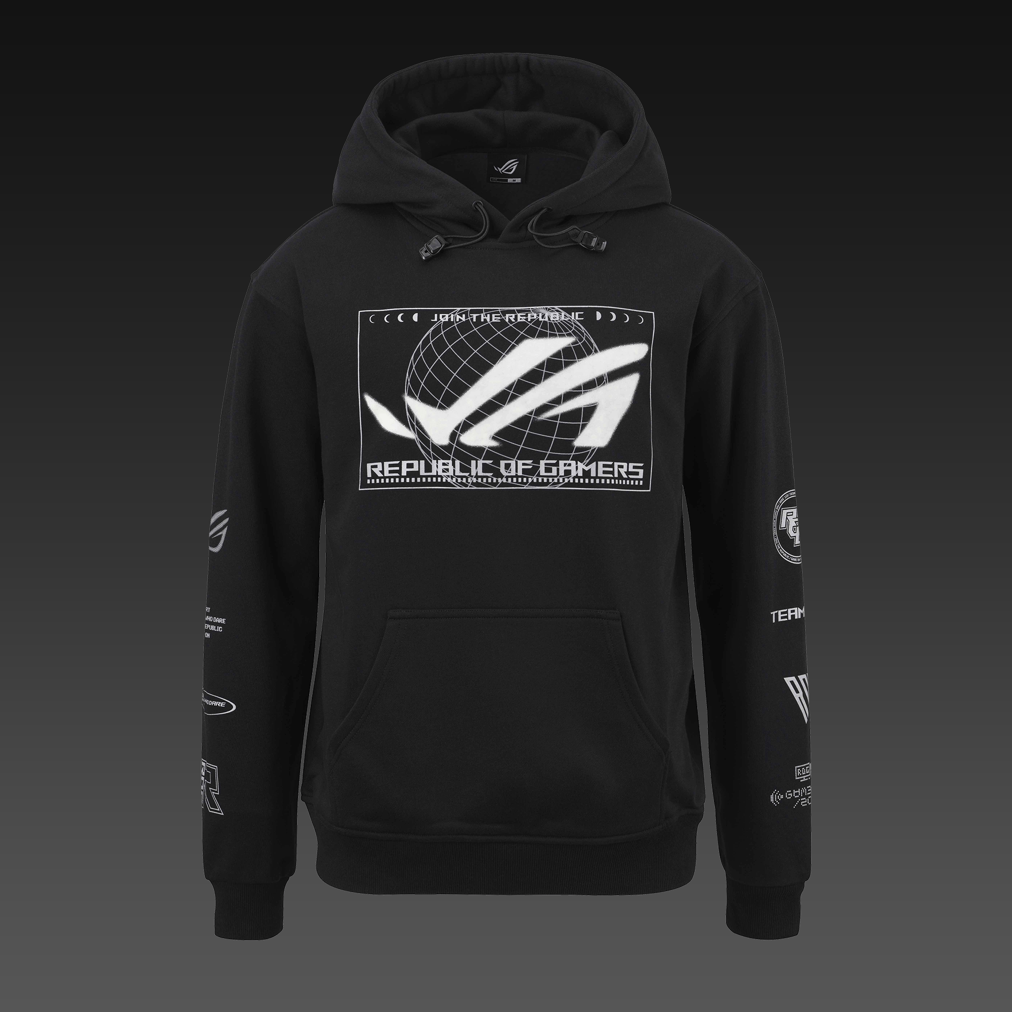 Se ASUS ROG COSMIC LIT HOODIE - Regular Fit - Sort | Small hos Geek´d