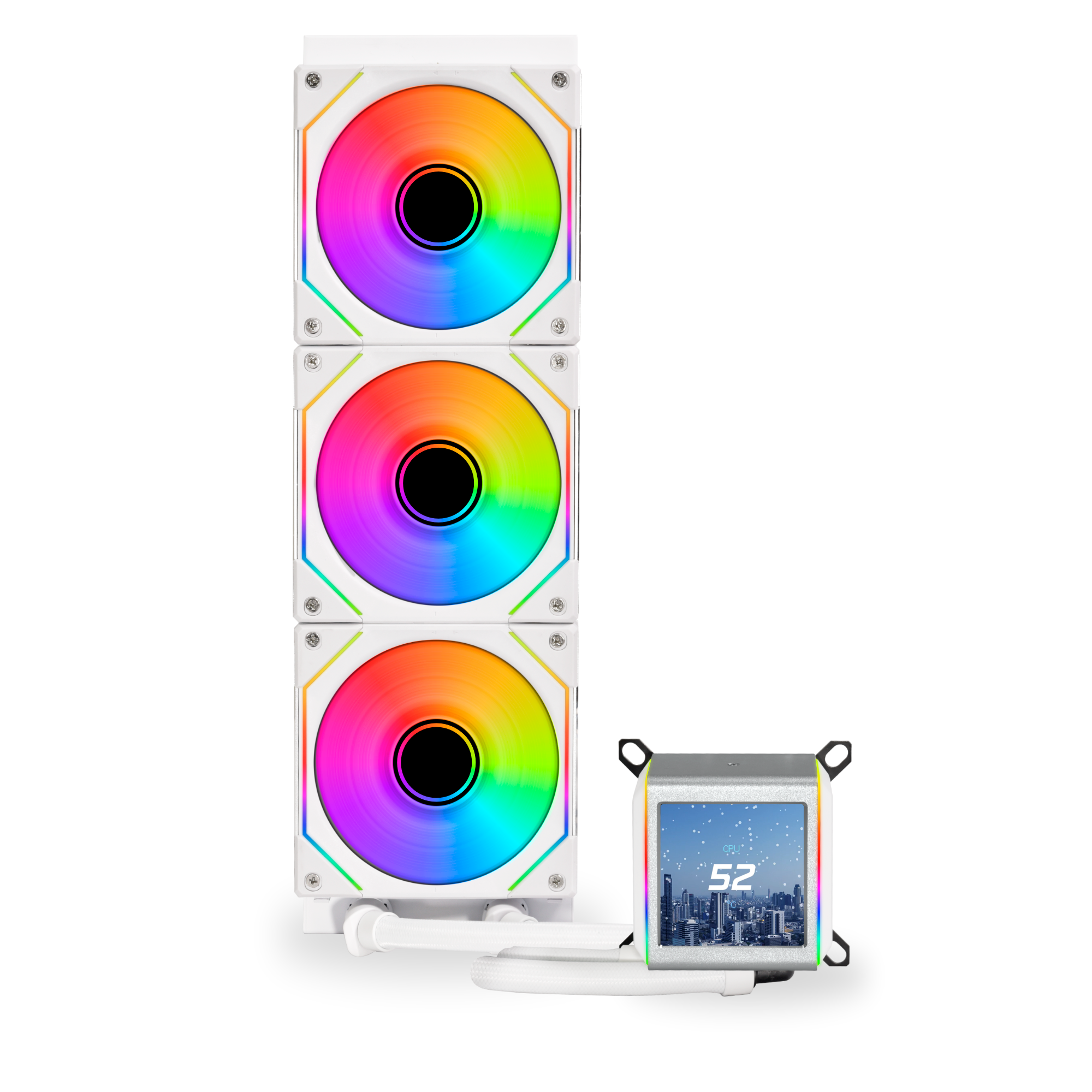 Se Lian Li Galahad II LCD INF 360 Hvid - Vandkøler, 360mm hos Geek´d