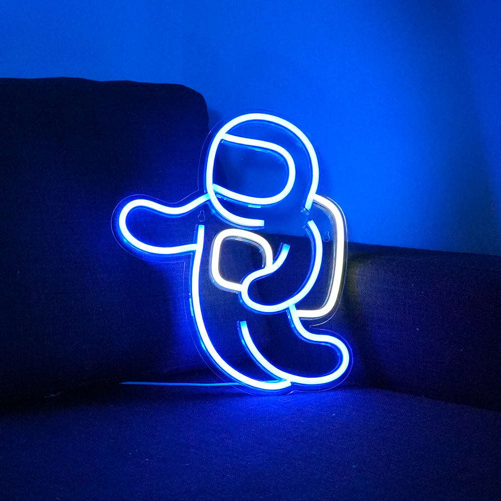 Se Crewmate Flyvende Neon LED Lampe hos Geek´d