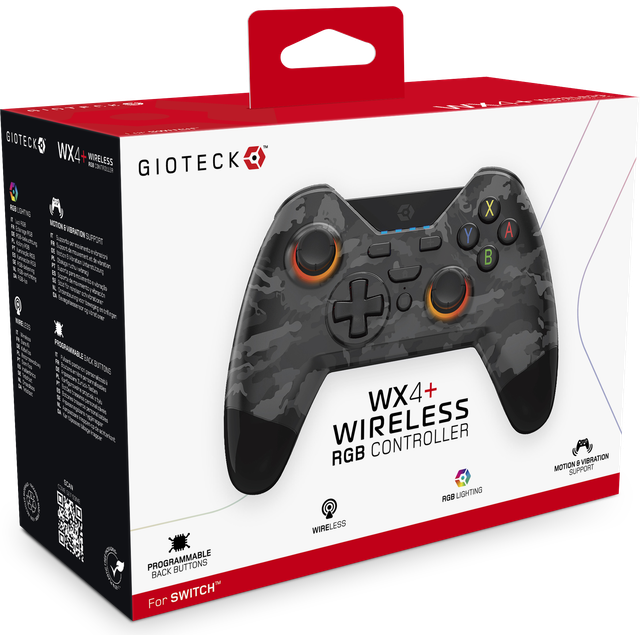 Se GIOTECK WX4+ Trødløs Camo Controller Nintendo Switch hos Geek´d