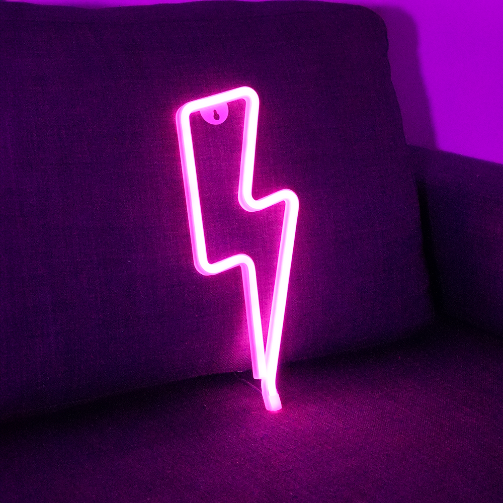 Se Lyn LED Neon Lampe Pink hos Geek´d