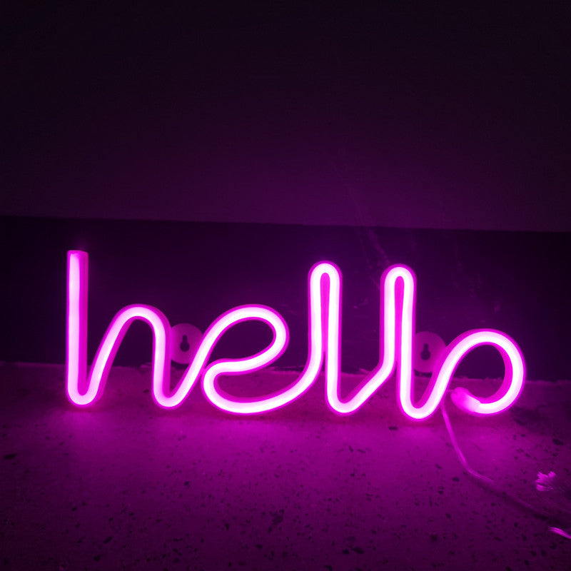 Billede af Hello Neon LED Lampe Pink