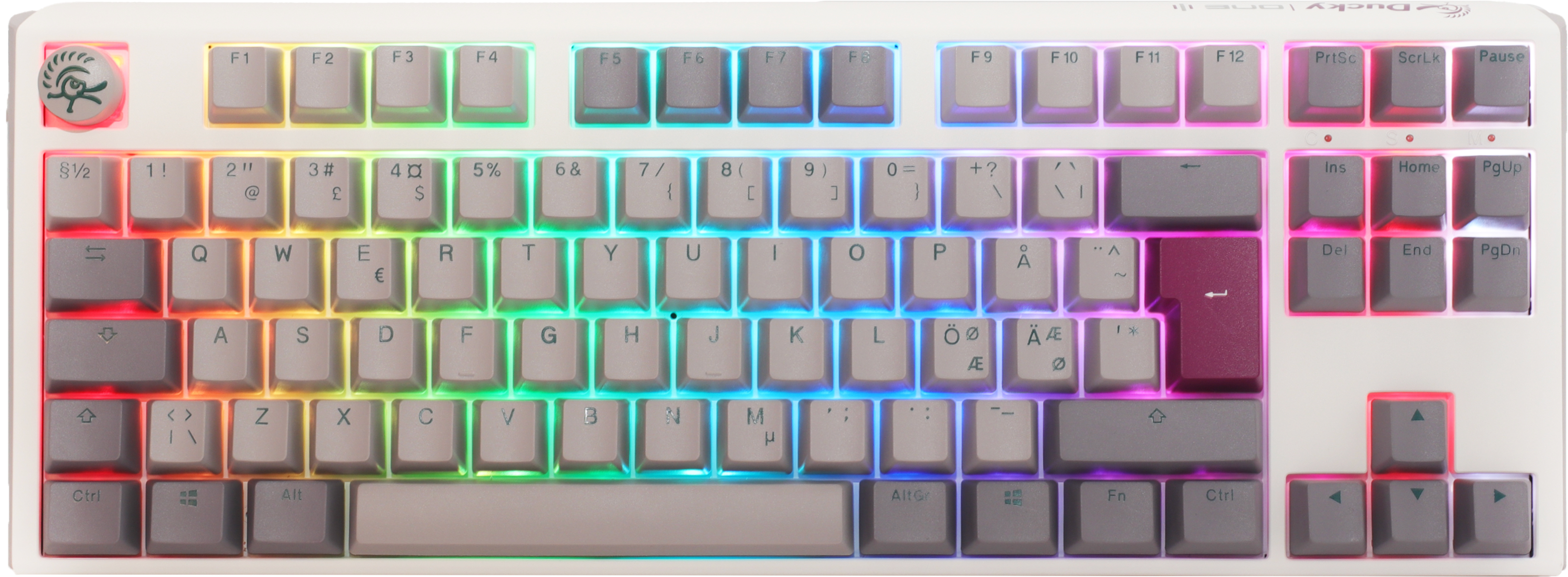 Se Ducky One 3 - Mist Nordic - TKL - Cherry Silent Red- RGB hos Geek´d