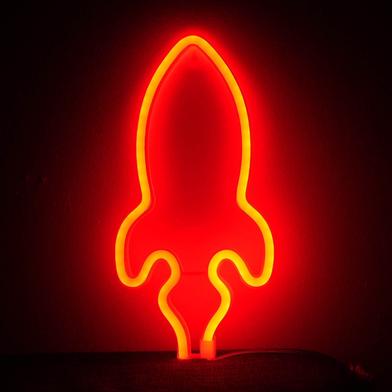 Billede af Rum Raket Neon LED Lampe rød
