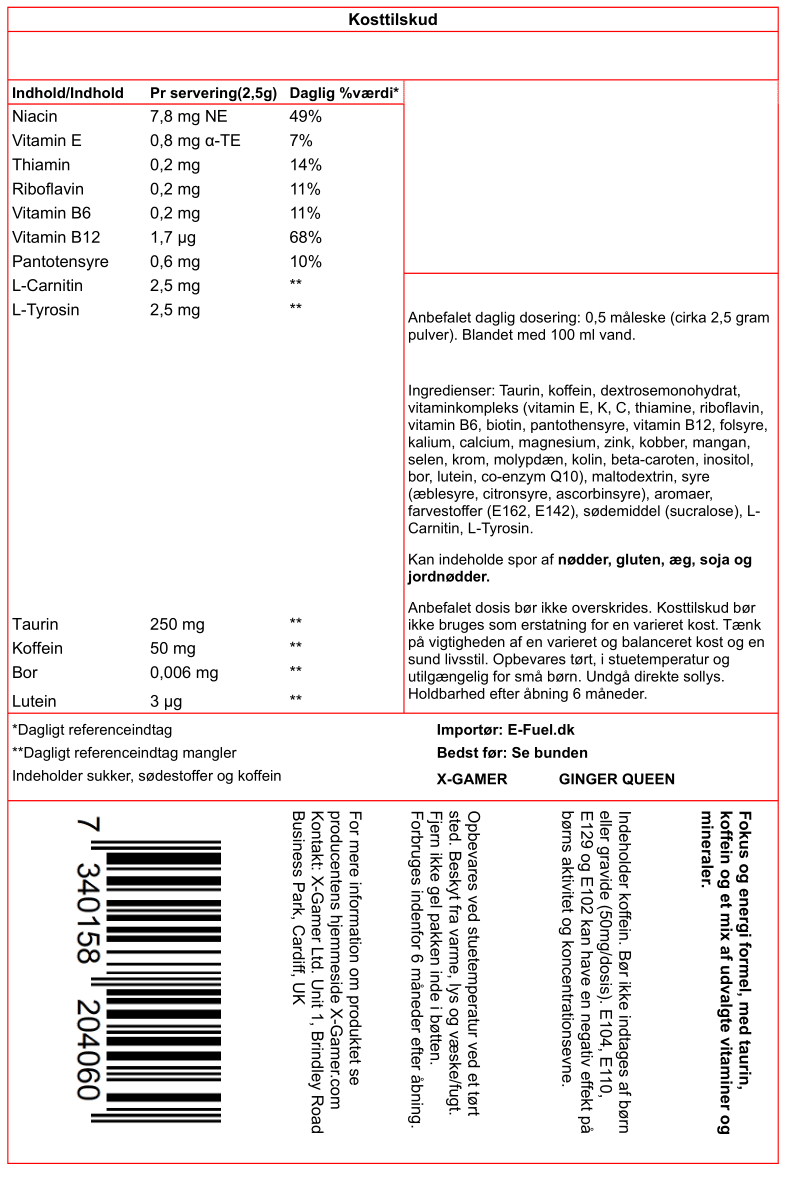 Produkt Label - Varedeklaration