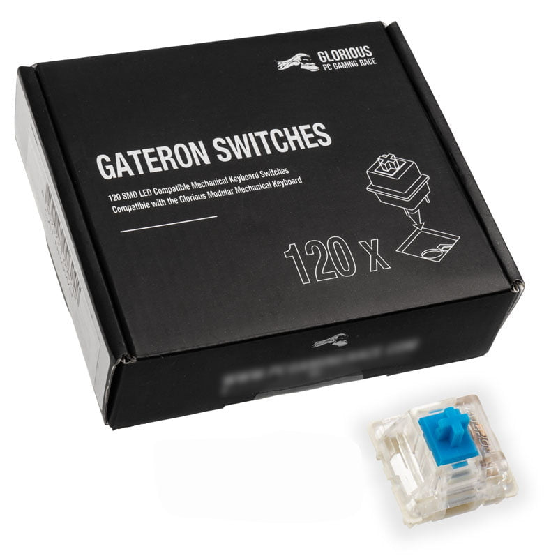Se Glorious Gateron Blå Switches (120 stk) hos Geek´d