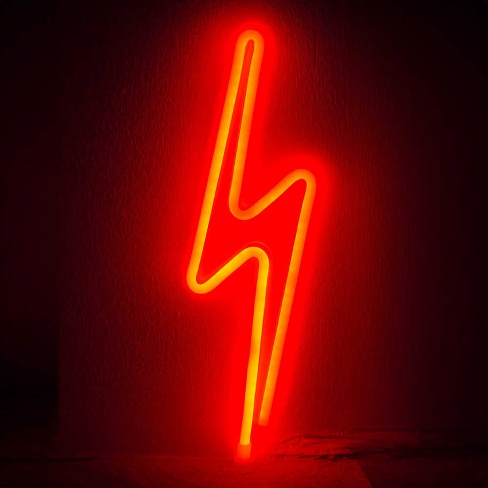 Billede af Lightning Bolt Neon LED Lampe Rød