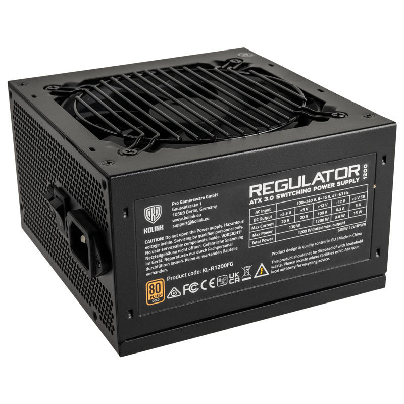 Billede af Kolink KL-R1200FG PSU. Gen5. Gold - 1200W, ATX 3.0, 600W 12VHPWR