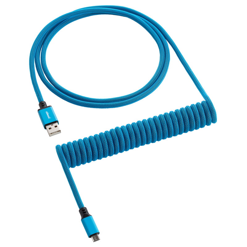 Billede af CableMod Classic Coiled Keyboard Cable Micro USB to USB Type A, Spectrum Blue - 150cm
