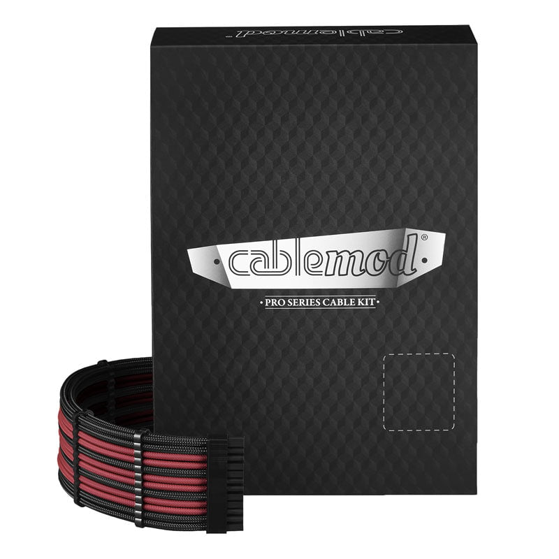 Se CableMod PRO ModMesh RT-Series ASUS ROG / Seasonic Cable Kits - black/blood red hos Geek´d