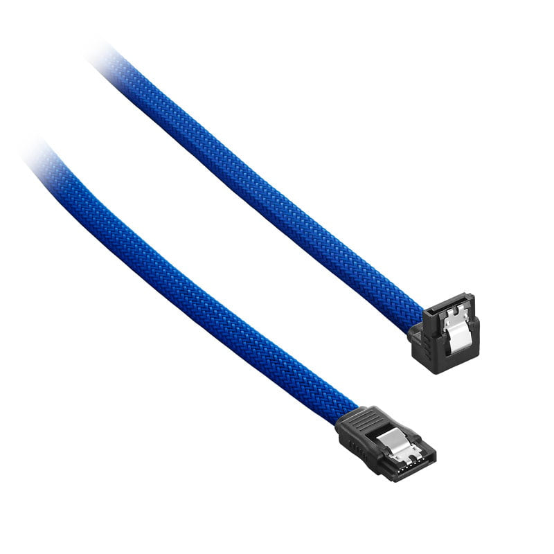 Se CableMod ModMesh Right Angle SATA 3 Cable 30cm - blue hos Geek´d