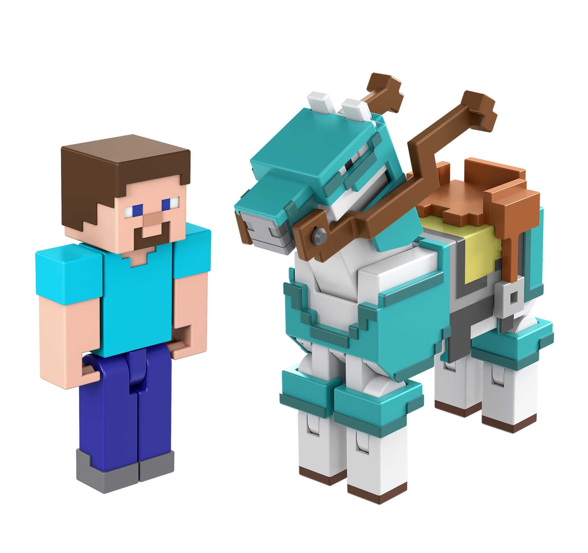 Se Minecraft - Armored Horse and Steve Figures (HDV39) hos Geek´d