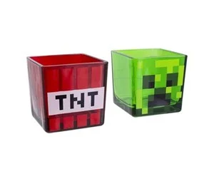 Se Minecraft Creeper & TNT Glass Tumblers hos Geek´d