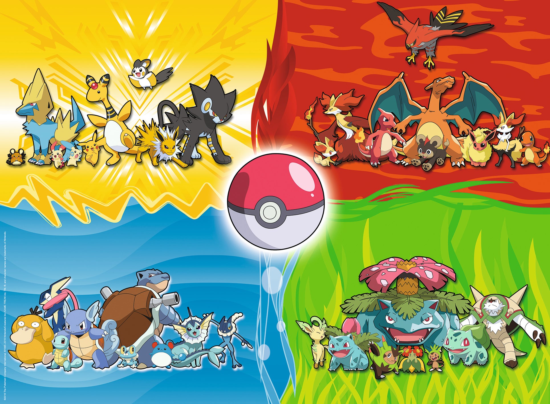 Se Pokemon Puslespil - Pokemon Types (150 XXL Stk) hos Geek´d