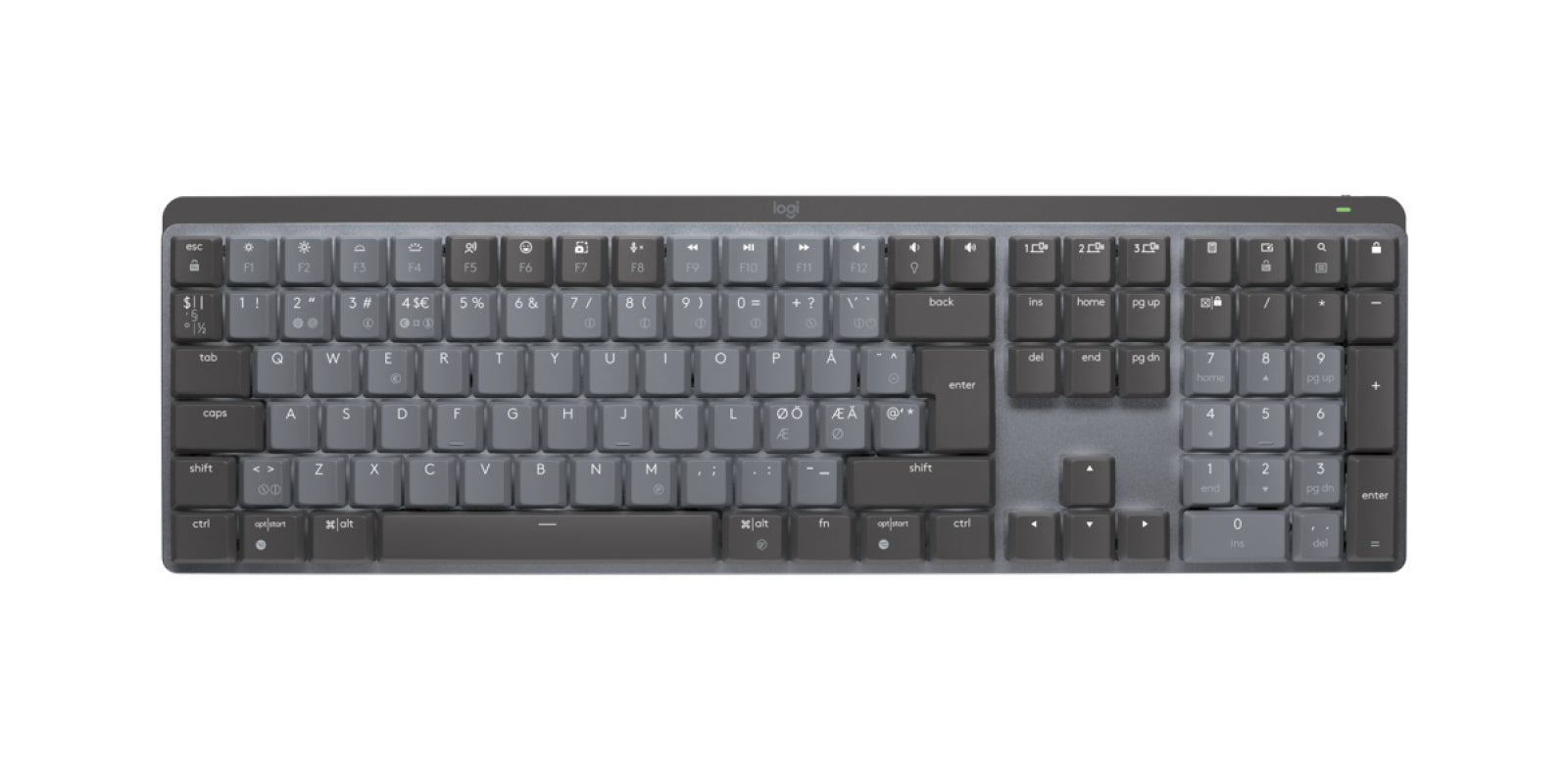 Se Logitech - Mx Mechanical Trådløs Tastatur - Nordisk - Sort hos Geek´d