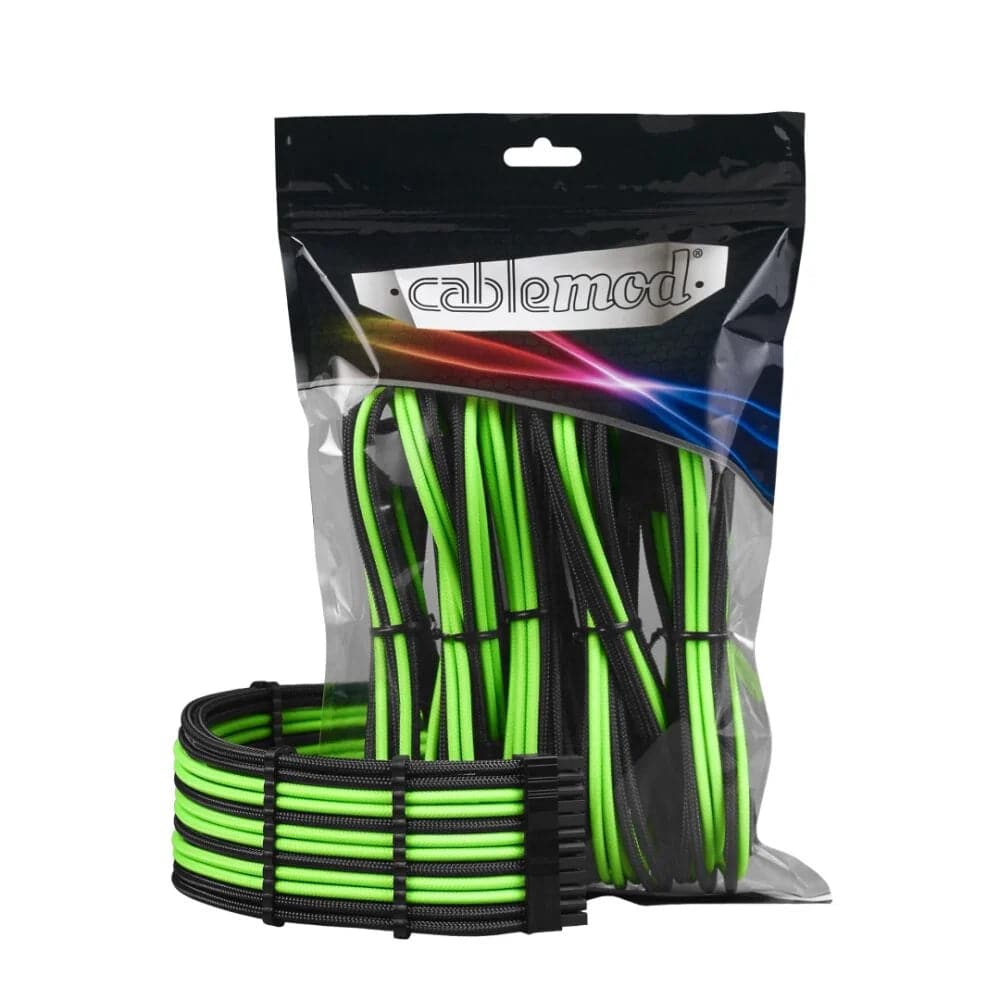 Billede af CableMod PRO ModMesh Cable Extension Kit - Sort/Lysegrøn