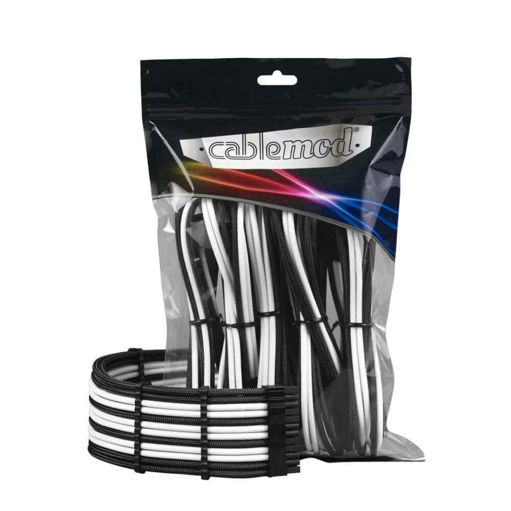 Billede af CableMod PRO ModMesh Cable Extension Kit - Sort/Hvid