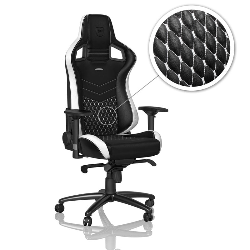 Billede af noblechairs EPIC Real Leather Sort/Hvid/Rød