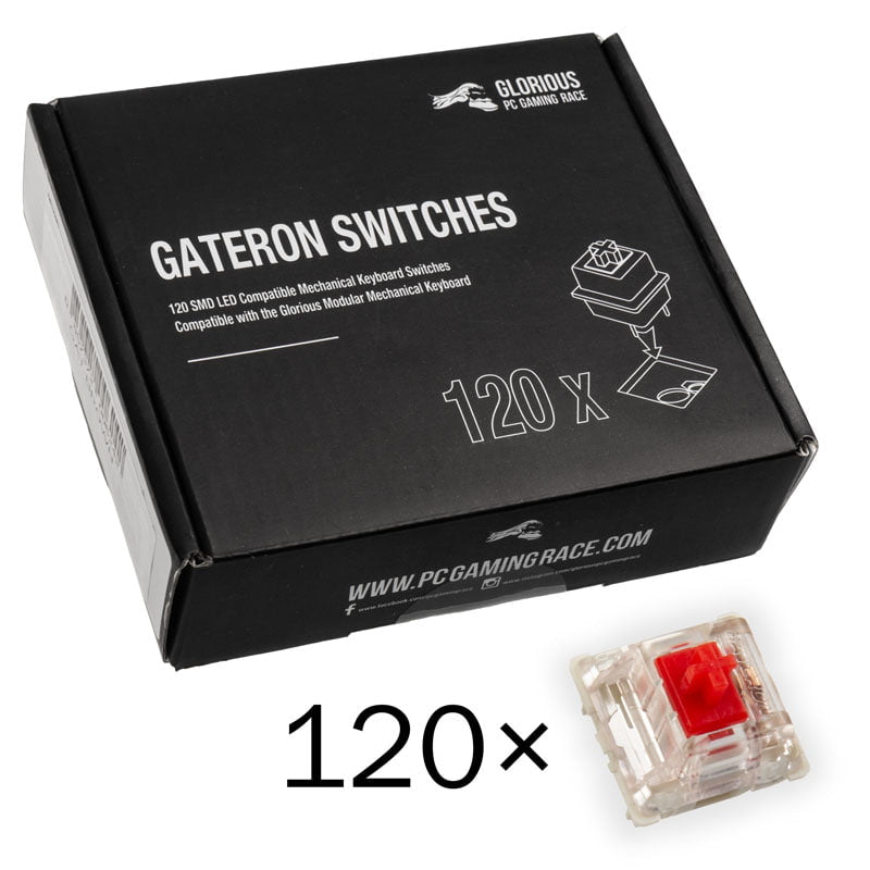Se Glorious Gateron Rød Switches (120 stk) hos Geek´d