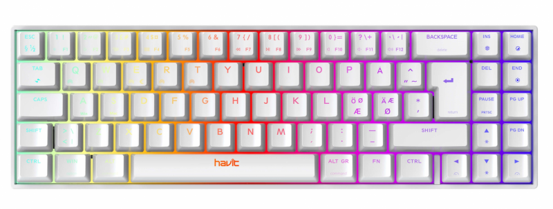 Billede af Havit KB496L Hvid 65% Gaming Tastatur RGB Lys