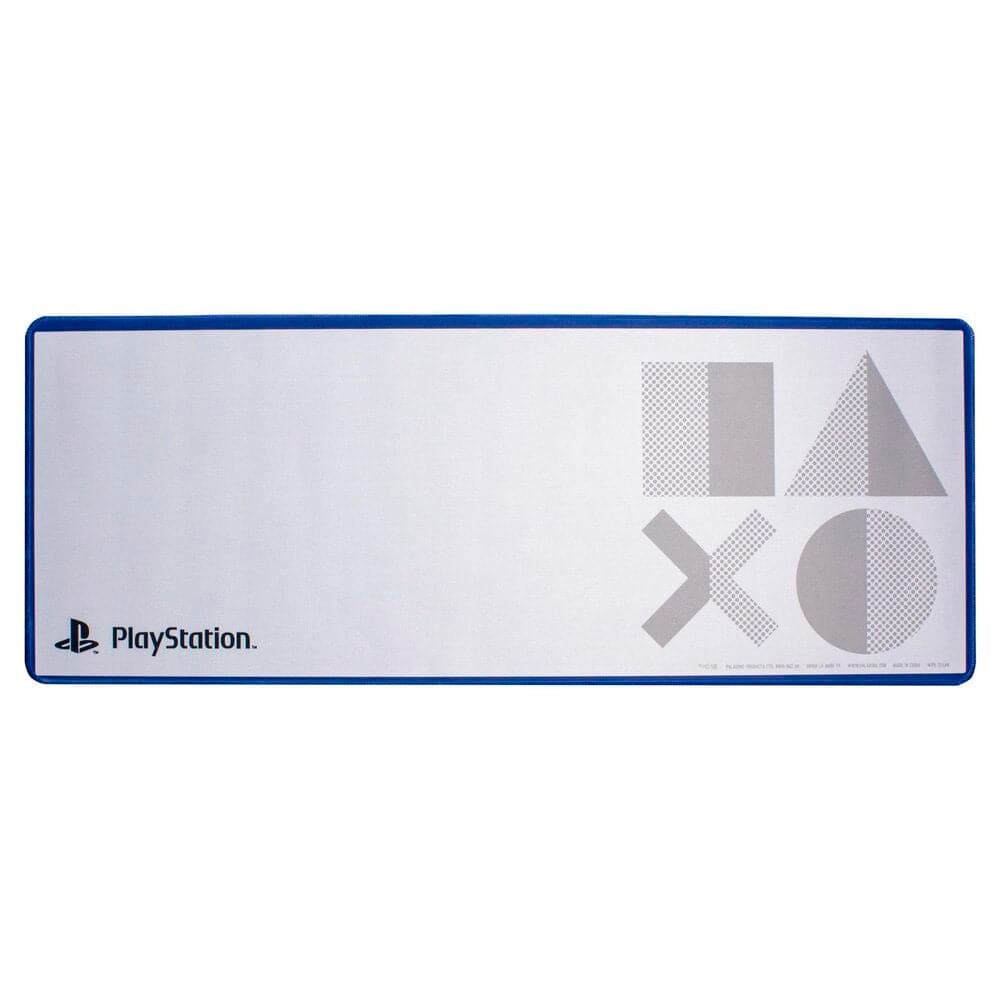 Se Playstation Skrivebordsmåtte - Ikoner - Hvid - 30 X 80 Cm hos Geek´d