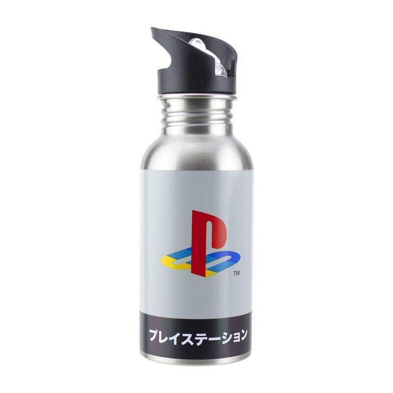 Se Playstation Heritage Metal Vand Flaske W Straw hos Geek´d