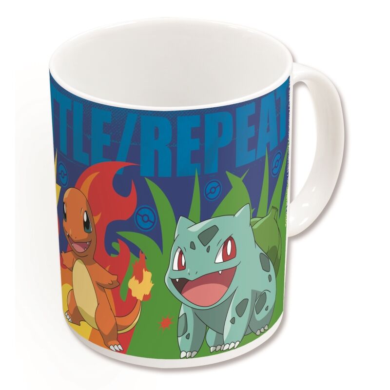 Se Farveændrende Kop Squirtle - Pikachu - Charmander Og Bulbasur 325 ml hos Geek´d