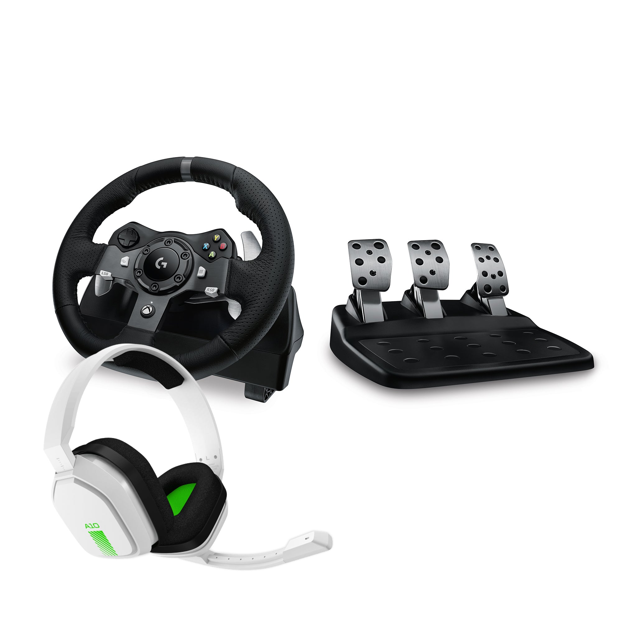 Se Logitech - G920 Xbox Rat Og Pedaler Inkl. Astro A10 Headset hos Geek´d