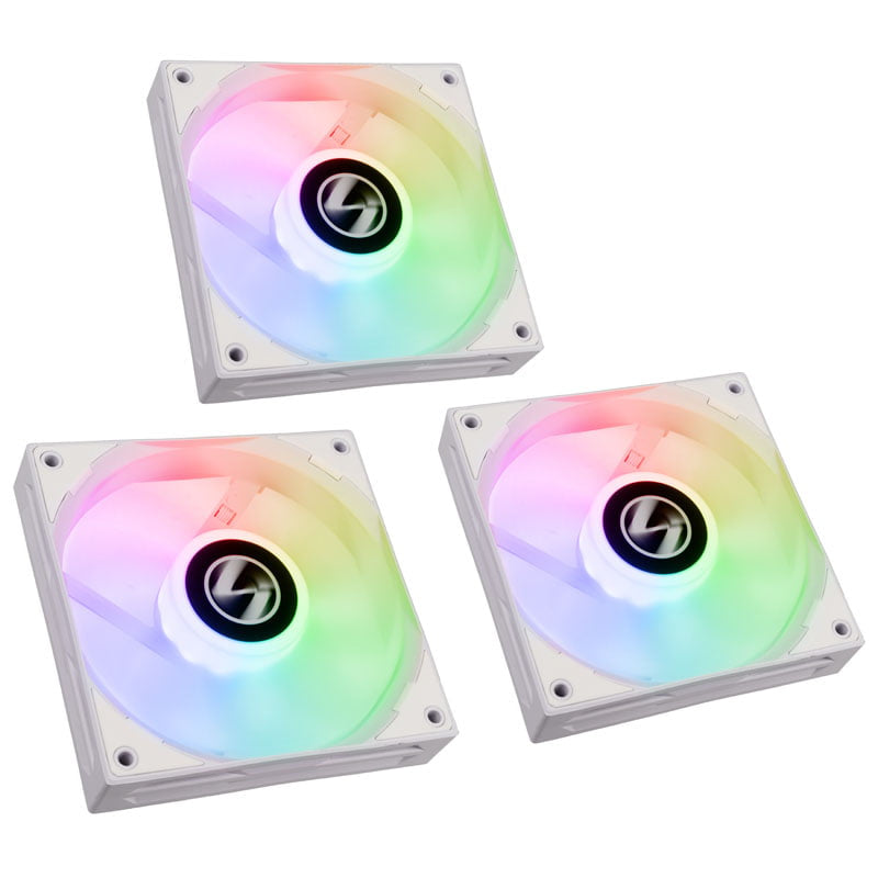 Se Lian Li ST120 RGB PWM fans 3-Pack + Controller- Hvid - 120mm hos Geek´d