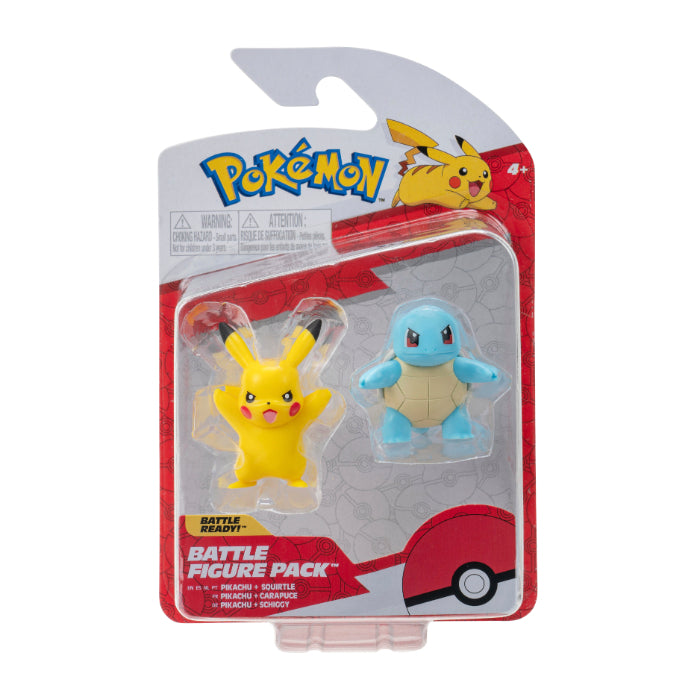 Se Pokémon - Battle Figure 2 Pk - Squirtle and Pikachu (PKW2853) hos Geek´d