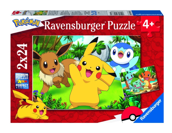 Se Pokémon Puslespil - Ravensburger - 2x24 Brikker hos Geek´d