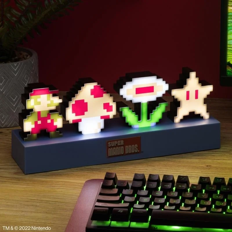 Se Super Mario Bros. Icons Light hos Geek´d
