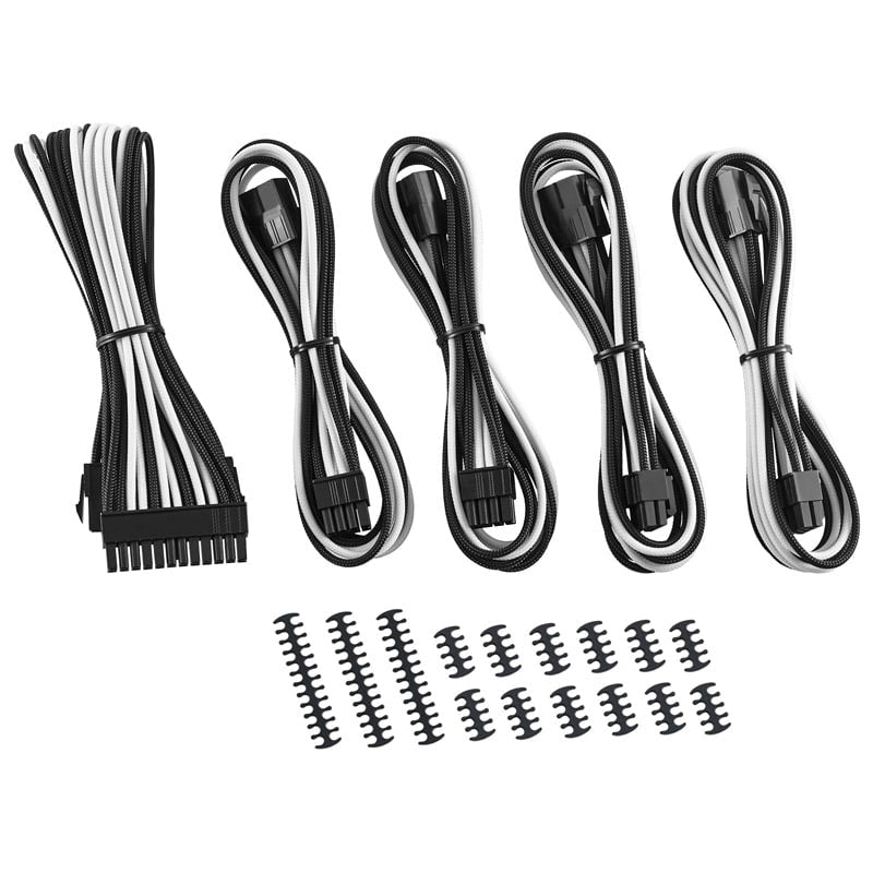 Se CableMod Classic ModMesh Cable Extension Kit - 8+8 Series - black/white hos Geek´d