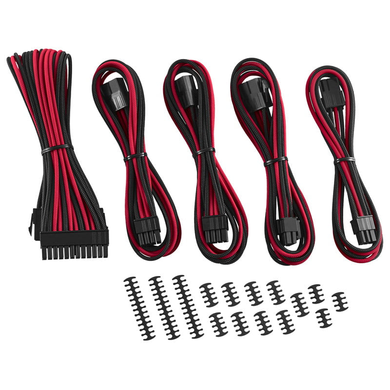 Se CableMod Classic ModMesh Cable Extension Kit - 8+6 Series - black/red hos Geek´d