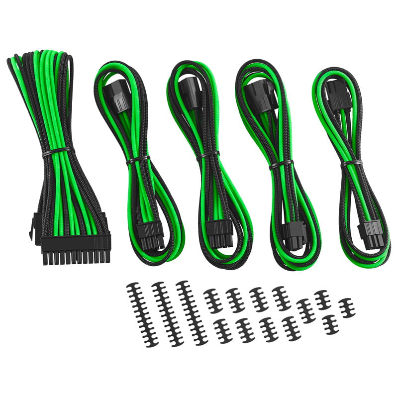 Billede af CableMod Classic ModMesh Cable Extension Kit - 8+6 Series - black/light green