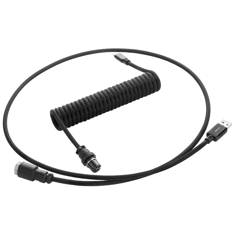 Billede af CableMod Pro Coiled Keyboard Cable USB A to USB Type C, Midnight Black - 150cm