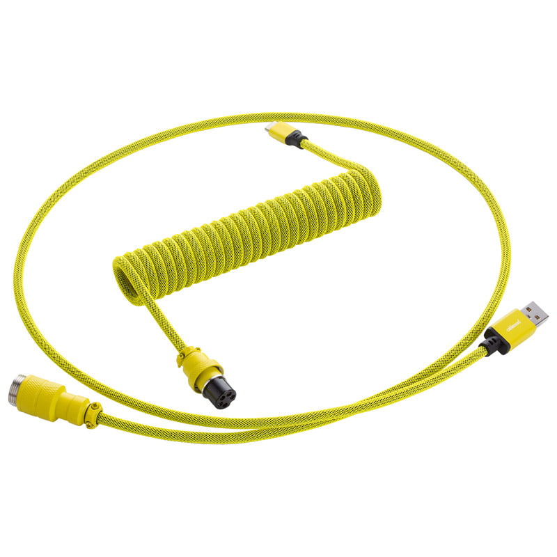 Billede af CableMod Pro Coiled Keyboard Cable USB-C to USB Type A, Dominator Yellow - 150cm