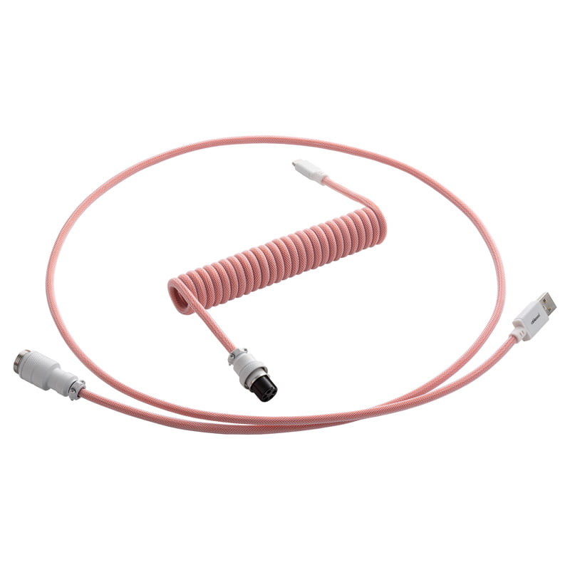 Se CableMod Pro Coiled Keyboard Cable USB A to USB Type C, Orangesicle - 150cm hos Geek´d