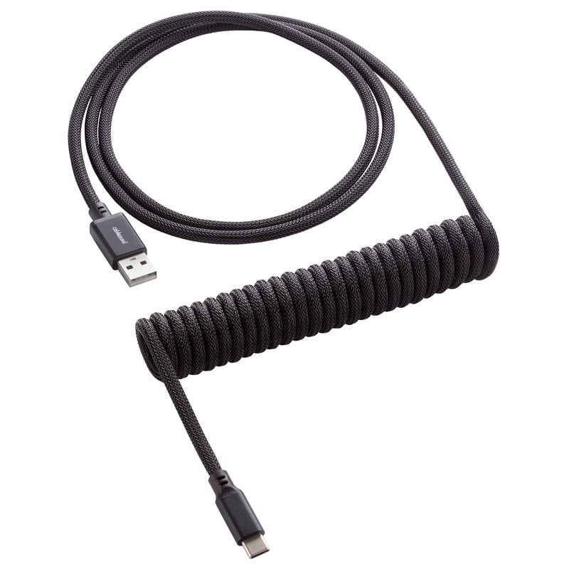 Billede af CableMod Classic Coiled Keyboard Cable USB-C to USB Type A, Midnight Black - 150cm