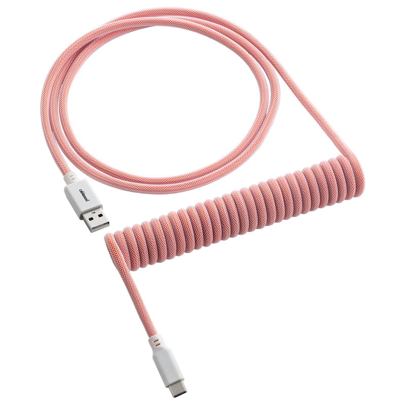 Se CableMod Classic Coiled Keyboard Cable USB-C to USB Type A, Orangesicle - 150cm hos Geek´d