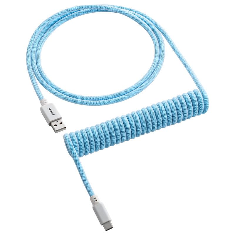 Se CableMod Classic Coiled Keyboard Cable USB-C to USB Type A, Blueberry Cheesecake - 150cm hos Geek´d
